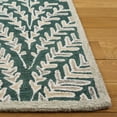 thumbnail image 4 of SAFAVIEH Capri Proinsias Leaves Wool Area Rug, Dark Green/Ivory, 3' x 3' Square, 4 of 11