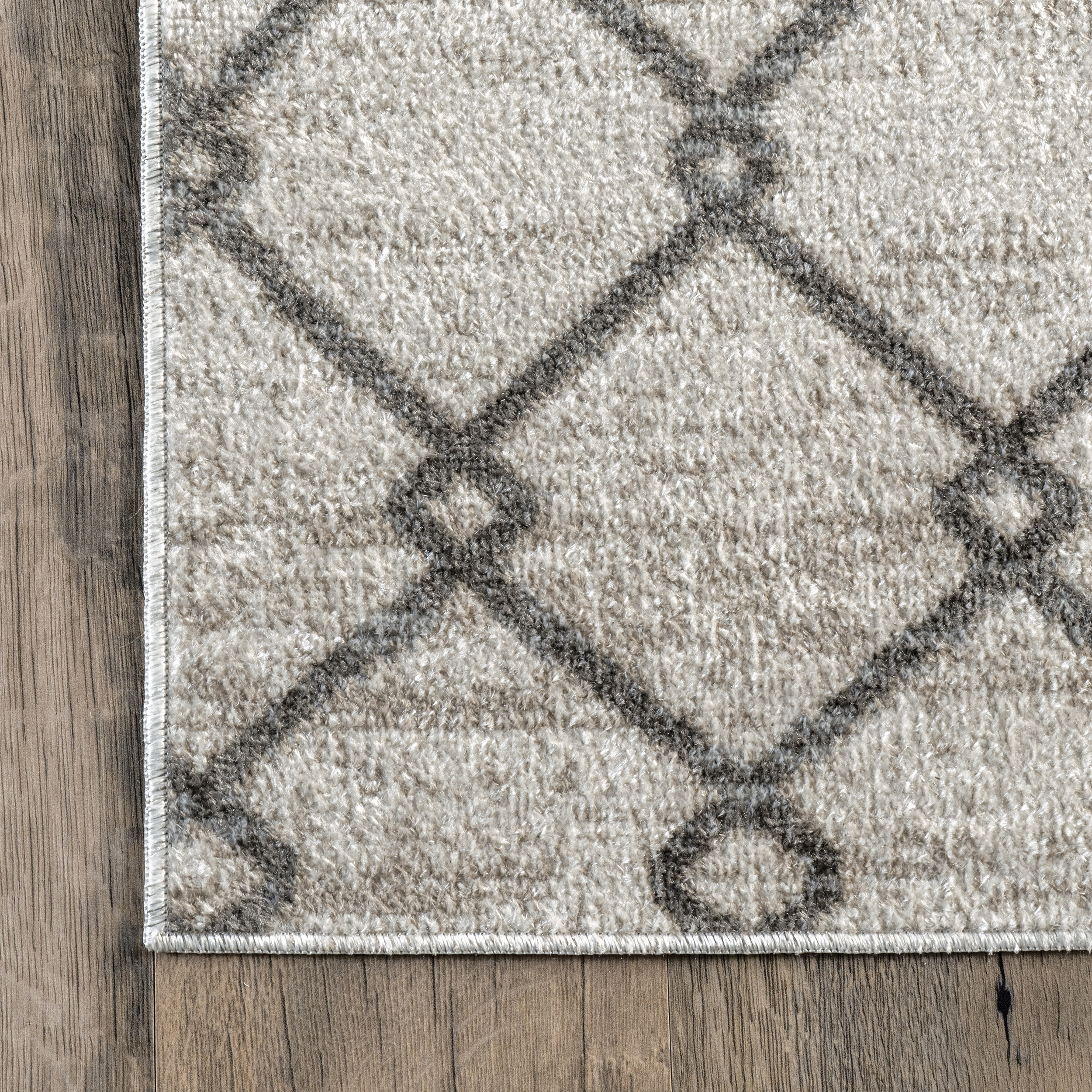 nuLOOM Mya Geometric Trellis Machine Washable Area Rug, 8' x 10', Gray