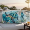 thumbnail image 5 of Pack of 2 Outdoor Pillow Covers 20x12 Inch Waterproof Turquoise Turtle Throw Pillow Covers,Decorative Couch Pillow Shams Protectors Farmhouse Coastal Starfish Seaweeds Patio Cushion Pillowcases, 5 of 8