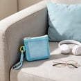 thumbnail image 6 of Mini Mesh Pouch,Lightweight Transparent Mesh Storage Organizer with Hanging Loop for Bathroom Office Travel,Blue, 6 of 6