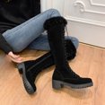 thumbnail image 2 of Awdenio Autumn And Winter Rabbit Women's Boots Cross Lace Mid-heel Side Zipper High Boots Cotton Boots, 2 of 4