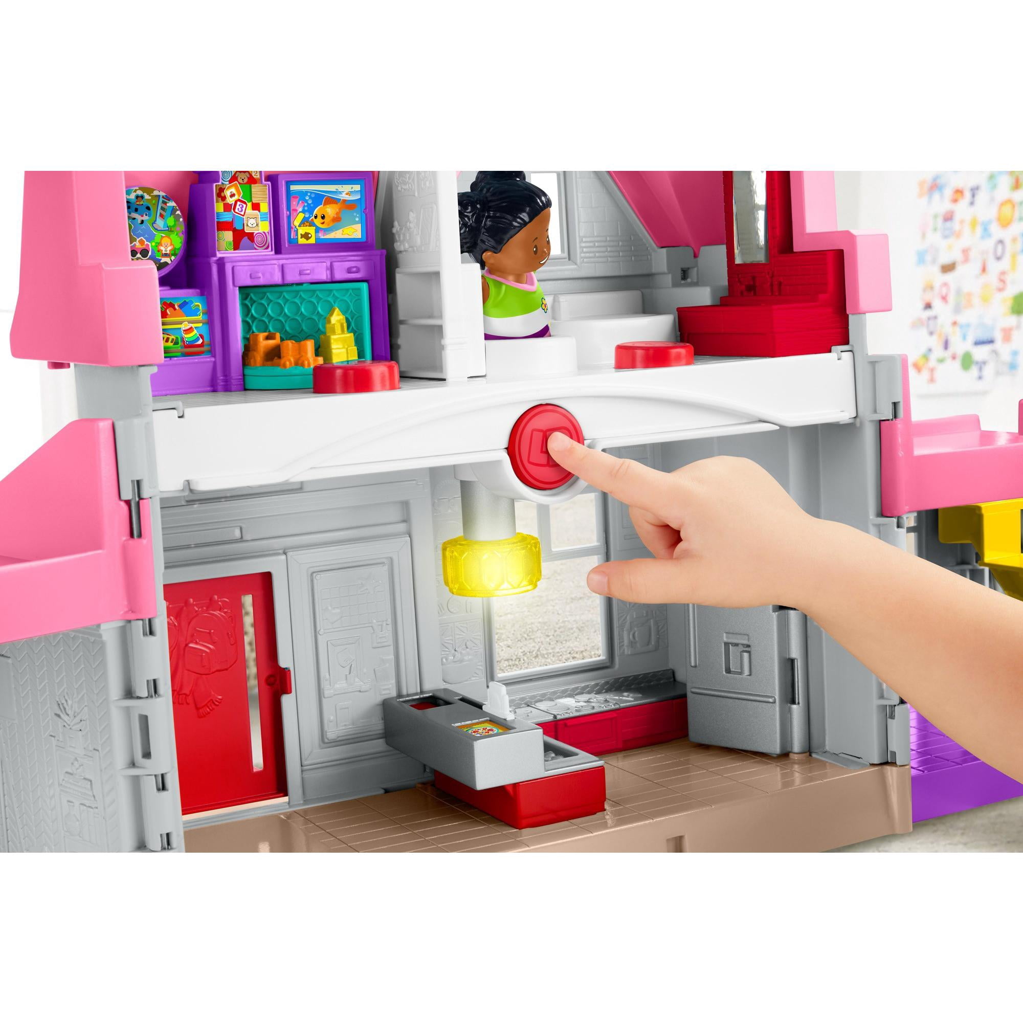 Fisher-Price Little People Big Helpers Interactive Home Playset with Tessa and Chris, Pink