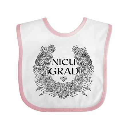 

Inktastic NICU Grad Flower Illustration Gift Baby Boy or Baby Girl Bib