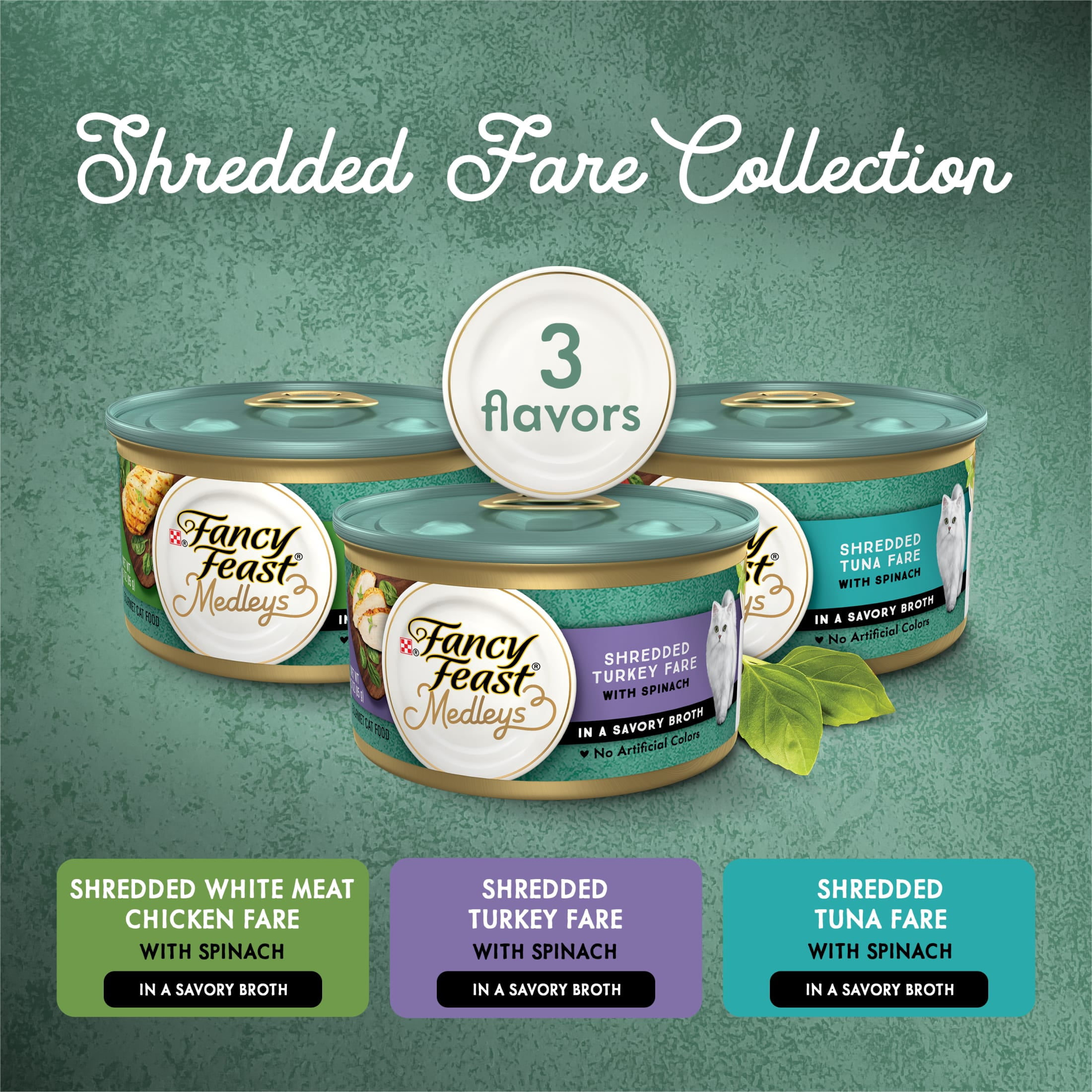 (2 pack) Purina Fancy Feast Wet Cat Food Variety Pack Medleys Shredded Fare Collection - (12) 3 oz. Cans