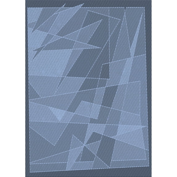 Ahgly Company Indoor Rectangle Patterned Denim Blue Area Rugs, 2' x 4'