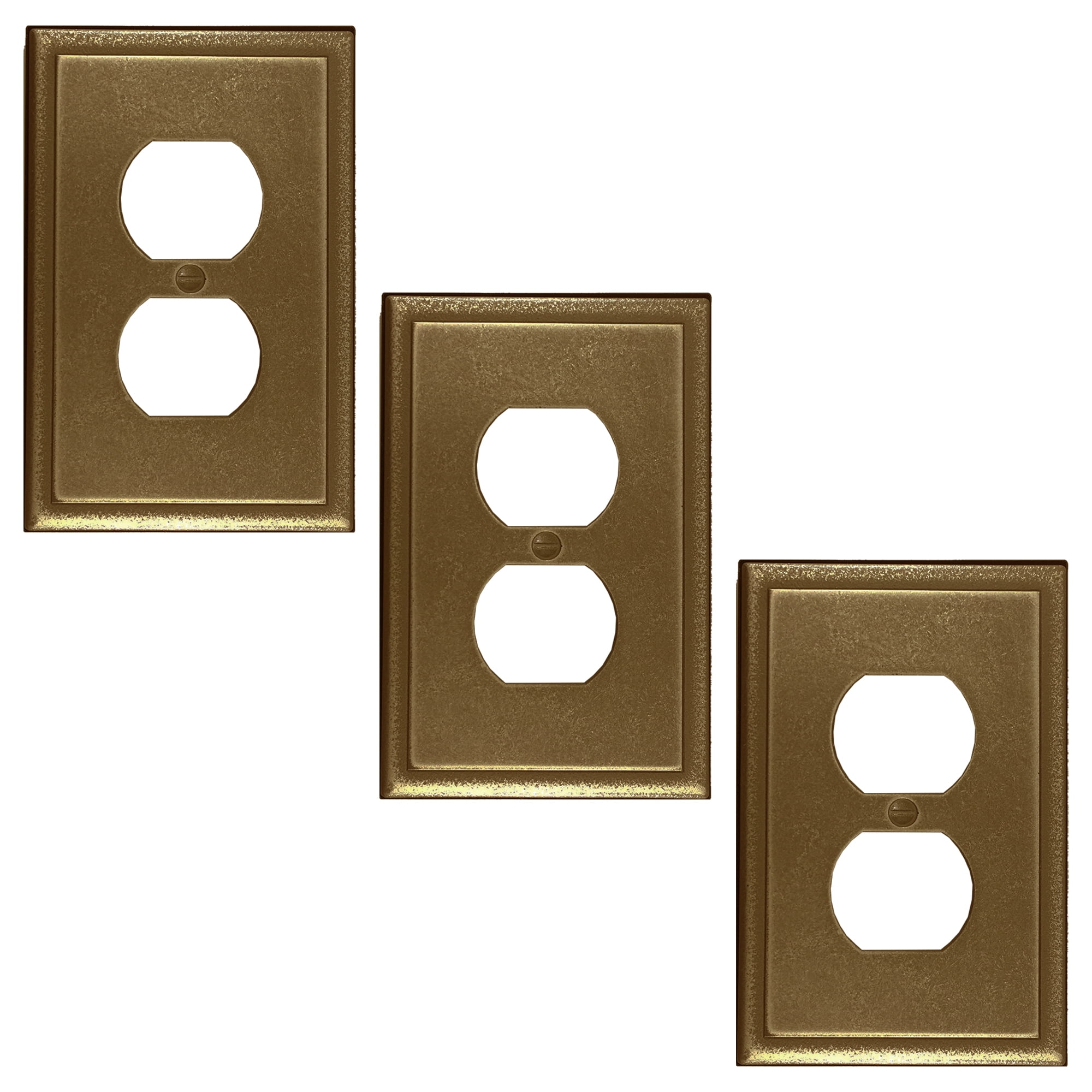 Questech Single Duplex Gold Outlet Cover Ambient Decorative Electrical Wall Plate 