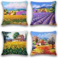 thumbnail image 1 of Funda de cojín para sofá de 4 piezas, funda de almohada para decoración del hogar, sala de estar y dormitorio, 45x45cm (estilo campestre) ER, 1 of 5