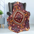 thumbnail image 4 of Paisley Soft Flannel Fleece Throw Blanket, Style Ornamental Rug Pattern Inspired Design with Flowers and Leaves, Cozy Plush for Indoor and Outdoor Use, 50" x 70", Multicolor, by Ambesonne, 4 of 5