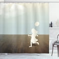 thumbnail image 1 of Ambesonne Retro Shower Curtain, Little Girl with Balloon, 69"Wx84"L, White Brown, 1 of 3