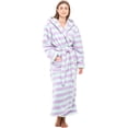 thumbnail image 3 of Women's Plush Fleece Robe with Hood, Long Warm Solid Bathrobe, 3 of 7
