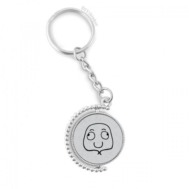 eyes look both sides black happy rotatable keyholder disc accessories chain clip