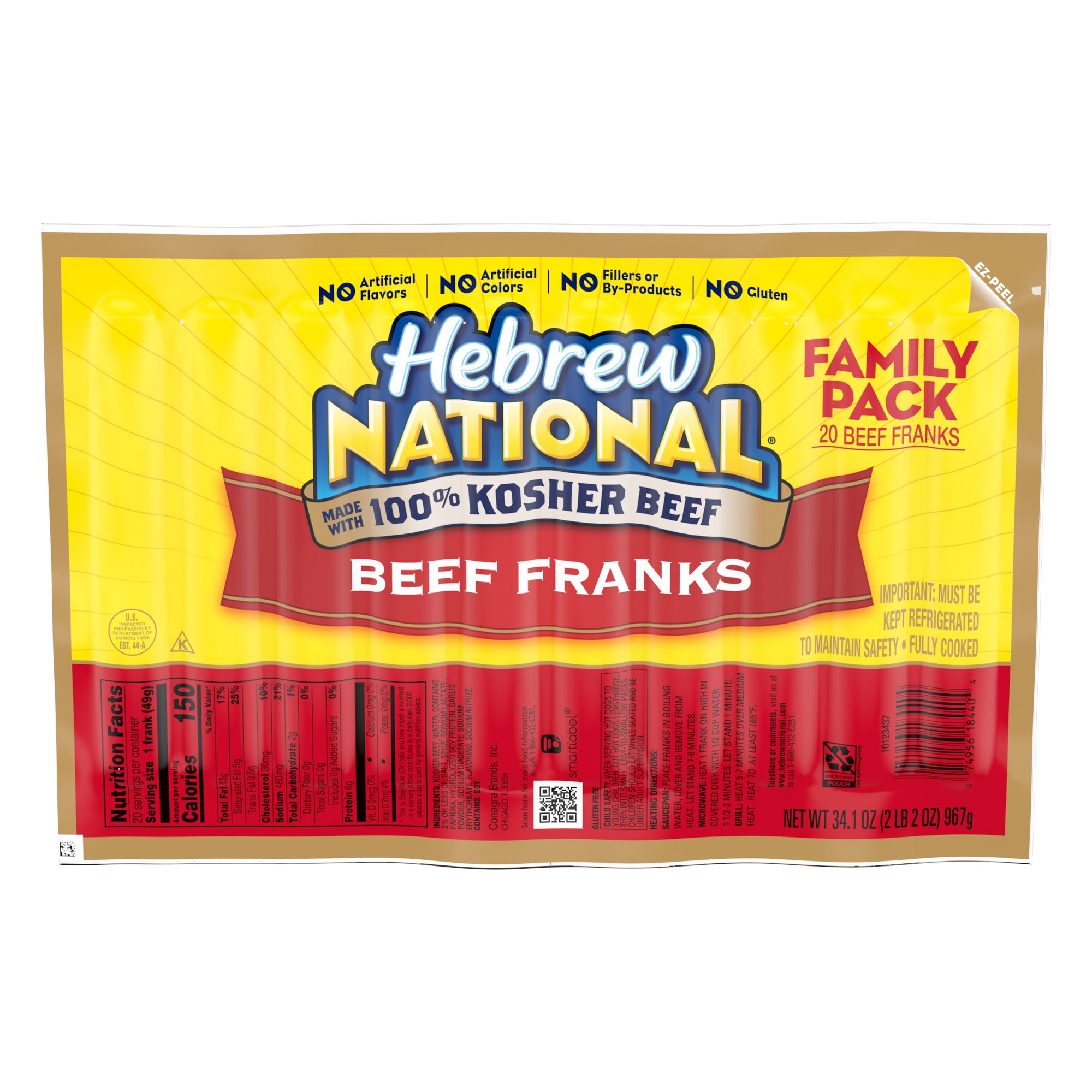 Applegate Natural Uncured Beef Hot Dogs, 10oz, Fully Cooked