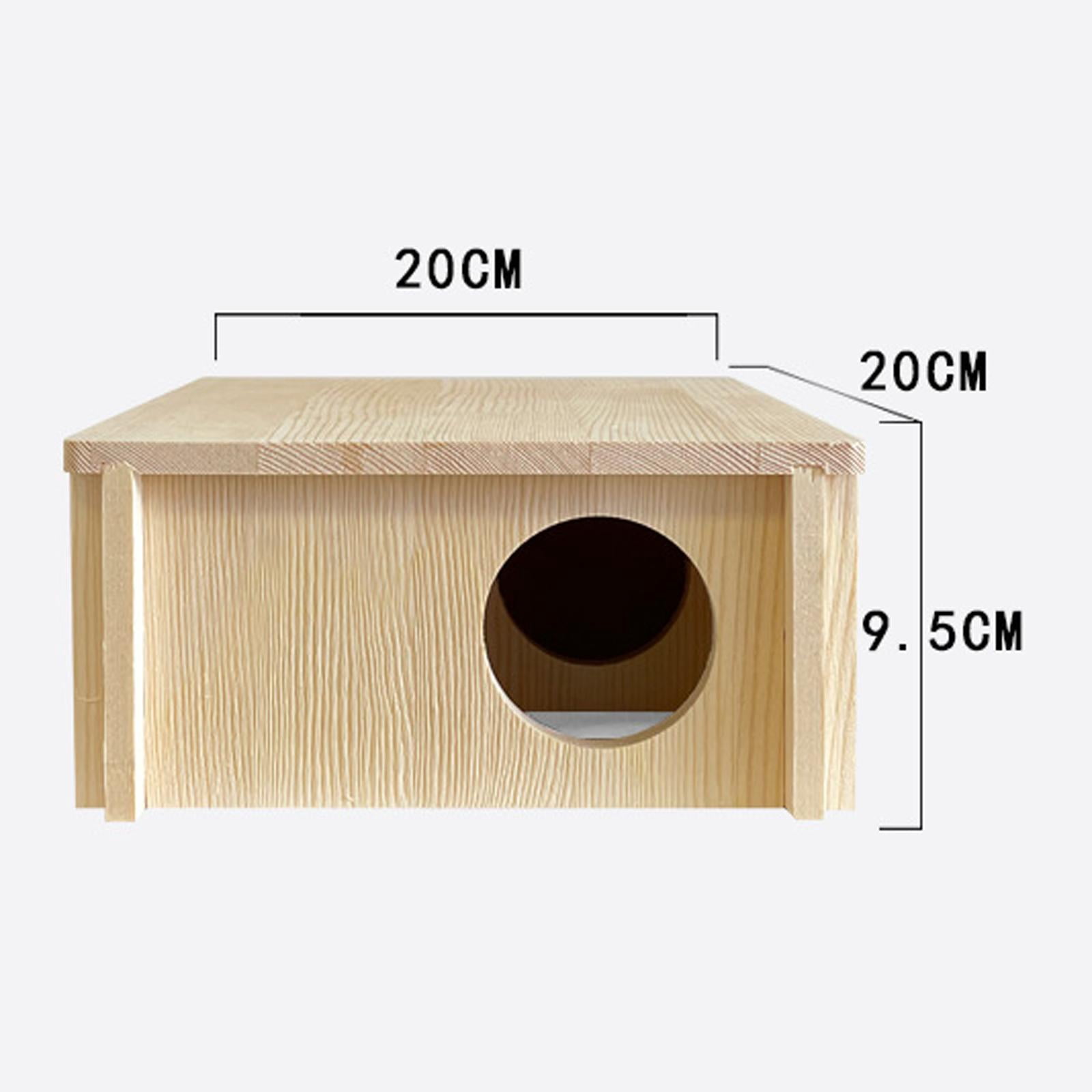 Hamster Wooden House Maze with Removable Roof, Multi Room Tunnel Exploring Toys Hideout Cage for Gerbils Rat Guinea Sleeping Exercise