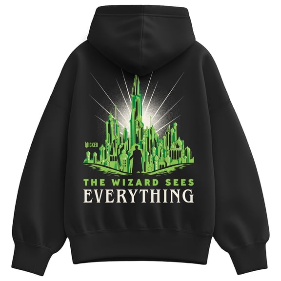 Wicked - Wizard Sees Everything Oversized - Ladies Oversized Fleece Hoodie Sweatshirt