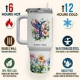 thumbnail image 4 of 40oz Custom Name Hummingbird Tumbler With Handle and Straw - Cute Personalized Coffee Travel Mug - Stainless Steel Animal Gift for Girls, Women on Birthday or Christmas, 4 of 6