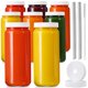 thumbnail image 1 of [Botellas de jugo de vidrio] AOZITA 480 ml con 2 pajitas y 2 tapas, paquete de 8, 1 of 7