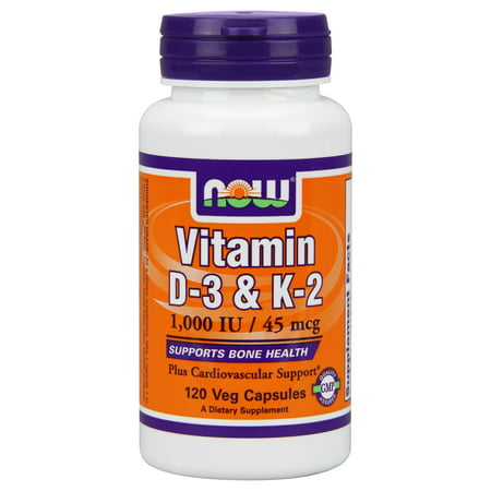 NOW Foods Vitamin D3 & K2 Now Foods 120 Vegetable (Best Vitamin D Foods)
