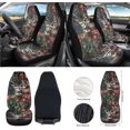 thumbnail image 2 of Yuyamidu Deer Car Front Seat Cover Set 12 PCS American Flag Bucket Seat Covers Steering Wheel Cover Seat Belt Pads Armrest Cover Garbage Bin Air Vent Pocket Rearview Mirror Cover Cup Mat Keychain, 2 of 7