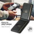 thumbnail image 4 of ELEHOLD for iPhone 16 Plus Case, Compatible with Mag Safe Accessory, 2 in 1 Detachable Magnetic Card Holder Faux Leather Men Women Kickstand Wallet Case for iPhone 16 Plus ,Black, 4 of 7
