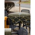 thumbnail image 4 of Outdoor Tablecloth with Umbrella Hole and Zipper, Yellow Geometric Square Table Cloth 54x54 Inch Waterproof Tablecloth, Modern Abstract Gradient Marble Picnic Table Cover for Patio Camping, 4 of 7