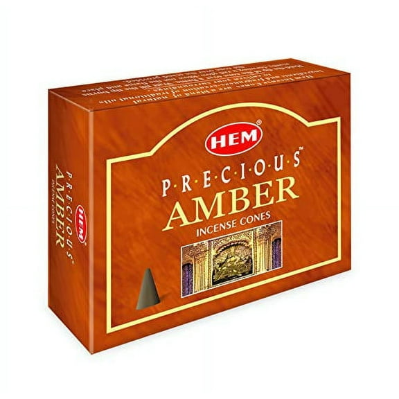 HEM -Precious Amber Incense Cones - Pack of 12