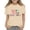 Beige, variant on Happy To See Your Face School T-shirt for Girls Funny Print Short Sleeve Tees Back to School Casual Daily Summer Tops