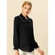 thumbnail image 4 of Blusa De Manga Larga Con Cuello Peter Pan Y Volantes Para Mujer Negro M, 4 of 6
