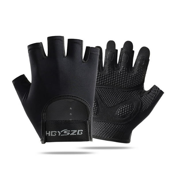 Guantes deportivos de medio dedo para fitness, para mujer, con almohadilla de palma engrosada, de silicona, con absorción de impactos, equipo de protección para la palma, guantes transpirables para