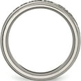 thumbnail image 2 of Titanium Brushed & Polished Serenity Laser Design 8mm Ridged Edge Band (Size 9) Made In China tb11g-9, 2 of 5