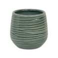 thumbnail image 2 of Cheungs Fairloam Round Curved Wave Lined Pattern Ceramic Pot - Green Large, 2 of 5