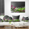 thumbnail image 4 of Designart Fractal 3D Green Purple Stripes - Contemporary Throw Pillow - 18x18, 4 of 5