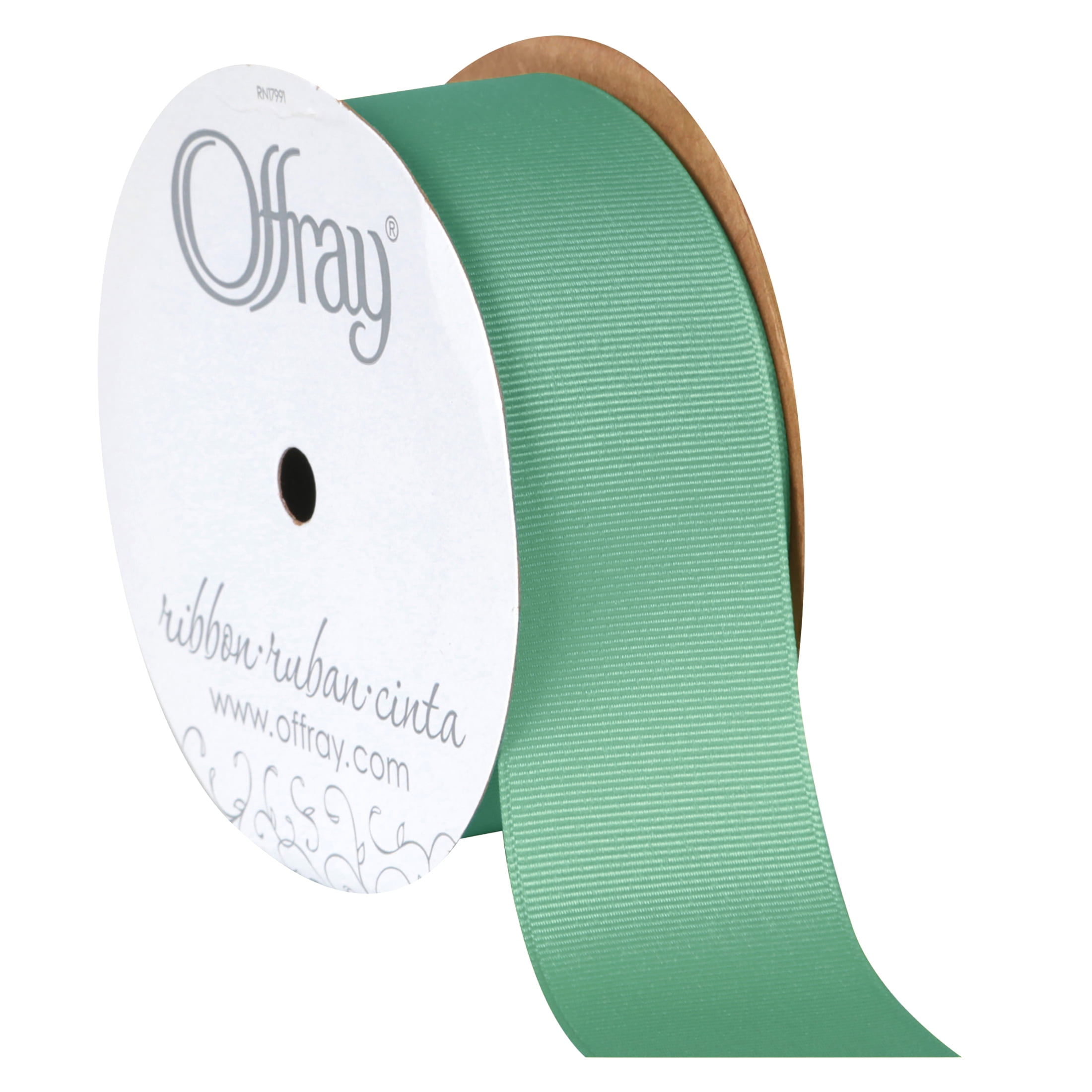 Offray Teagan Ribbon Green Ribbon SECOND QUALITY FLAWED Dark Shale Ribbon 1 1/2 inches wide x 10 yards