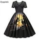 thumbnail image 3 of Vestido Retro de encaje para Halloween, disfraces de mujer de manga corta de los años 50 y 60, vestidos de fiesta Vintage con calavera y bruja, ropa aterradora para Halloween, Cosplay, 3 of 5
