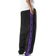thumbnail image 6 of Men's Tear Away Basketball Pants High Split Snap Button Casual Post Surgery Sweatpants with Pockets, 6 of 7