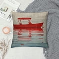 thumbnail image 2 of Qinduosi  Boat Throw Pillow Cover,Pontoon Boat Lake Beach Canopy Dock Watercraft Blue Brown Decorative Pillow Cases Linen Square Cushion Covers for Home Sofa Couch  inch, 2 of 5