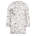 thumbnail image 4 of Women Blouses Dressy Casual 3/4 Sleeve Round Neck Plus Size Floral Print Loose Fit Tunic Tops for Summer White 2XL, 4 of 5