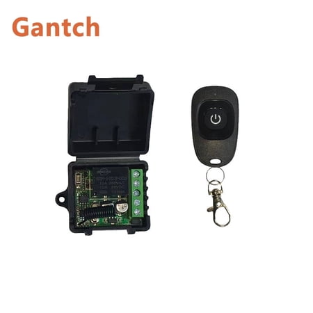 Gantch 433MHz DC 12V 1CH Wireless Remote Control Switch | EV1527 Learning Code Relay Receiver Module | Momentary/Toggle/Latched for Gate, LED, Pump, Car Alarm