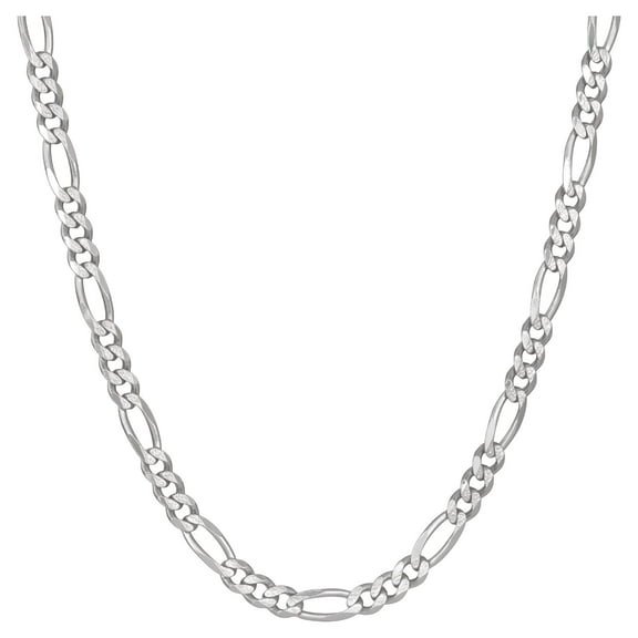 Brilliance Fine Jewelry Sterling Silver Figaro Necklace, 22 in, 3 1 Chain Pattern