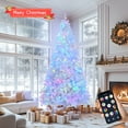 thumbnail image 4 of Tcbosik Pre-Lit Christmas Tree with 500 APP Controlled RGB Lights, 8ft Artificial Xmas Tree with 1500 Branch Tips & Metal Stand, Holiday Party Decoration, White, 4 of 8