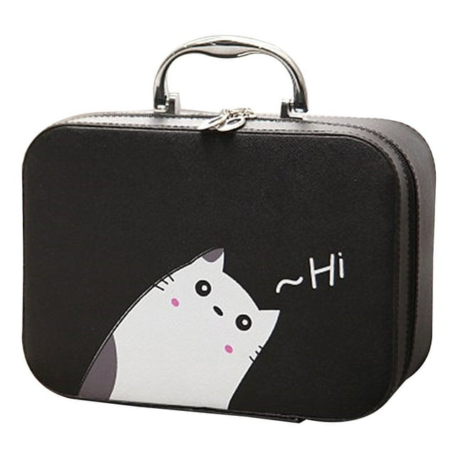 MesaSe Multifunctional Cartoon Portable Travel High Capacity Double Layer Makeup Cosmetics Case Box