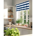 thumbnail image 6 of Classical Stripe Window Valance Curtain Navy Blue Rod Pocket Short Curtain for Living Room, Bedroom & Kitchen Window Decor 60x18in, 6 of 8