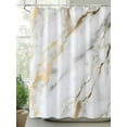 thumbnail image 2 of Fsddascl White Gold Marble Shower Curtain Set - 54" x 78" Washable Bathtub Curtain with 12 Hooks, Abstract Simple Geometric Waterproof Fabric Stall Shower Curtains for Bathroom/Bathtub Décor, 2 of 6