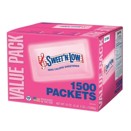 Sweet and Low Zero Calorie Sweetener 1500 Individual Serving Packets