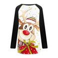 thumbnail image 5 of Camiseta de manga larga con cuello redondo y estampado navideño para mujer Pompotops qwe24225, 5 of 5