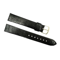 18mm Long Black Genuine Lizard Watch Strap