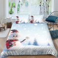 thumbnail image 1 of Juegos de ropa de cama juegos de colchas de muñeco de nieve navideño fundas de almohada Impresión 3D regalos de sábanas y camas Queen tamaño, 1 of 5