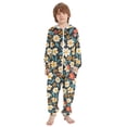 thumbnail image 2 of White Flower Pattern One Piece Pajamas Soft Jumpsuit Cozy Sleep and Play Romper Zipper and Pockets 5T-6T, 2 of 8
