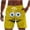 Yellow, variant on Purcolt Men's Swim Trunks Cartoon Drawstring Waist Bathing Suit Board Shorts Funny Novelty Beachwear with Pockets