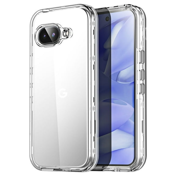 AICase For Google Pixel 9a Clear Case Heavy Duty Shockproof 3-Layer Cushion Phone Bumper Rugged Cover