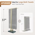 thumbnail image 2 of Standing Towel Rack Towel Rack Stand with Marble Base for Bathroom Floor SUS Stainless Steel Brushed Finish BTH, 2 of 9